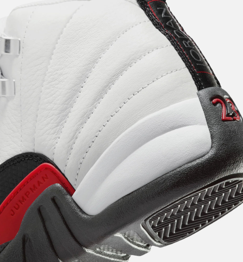 Air Jordan 12 Retro Taxi Flip Grade School Lifestyle Shoe White Gym Red Black