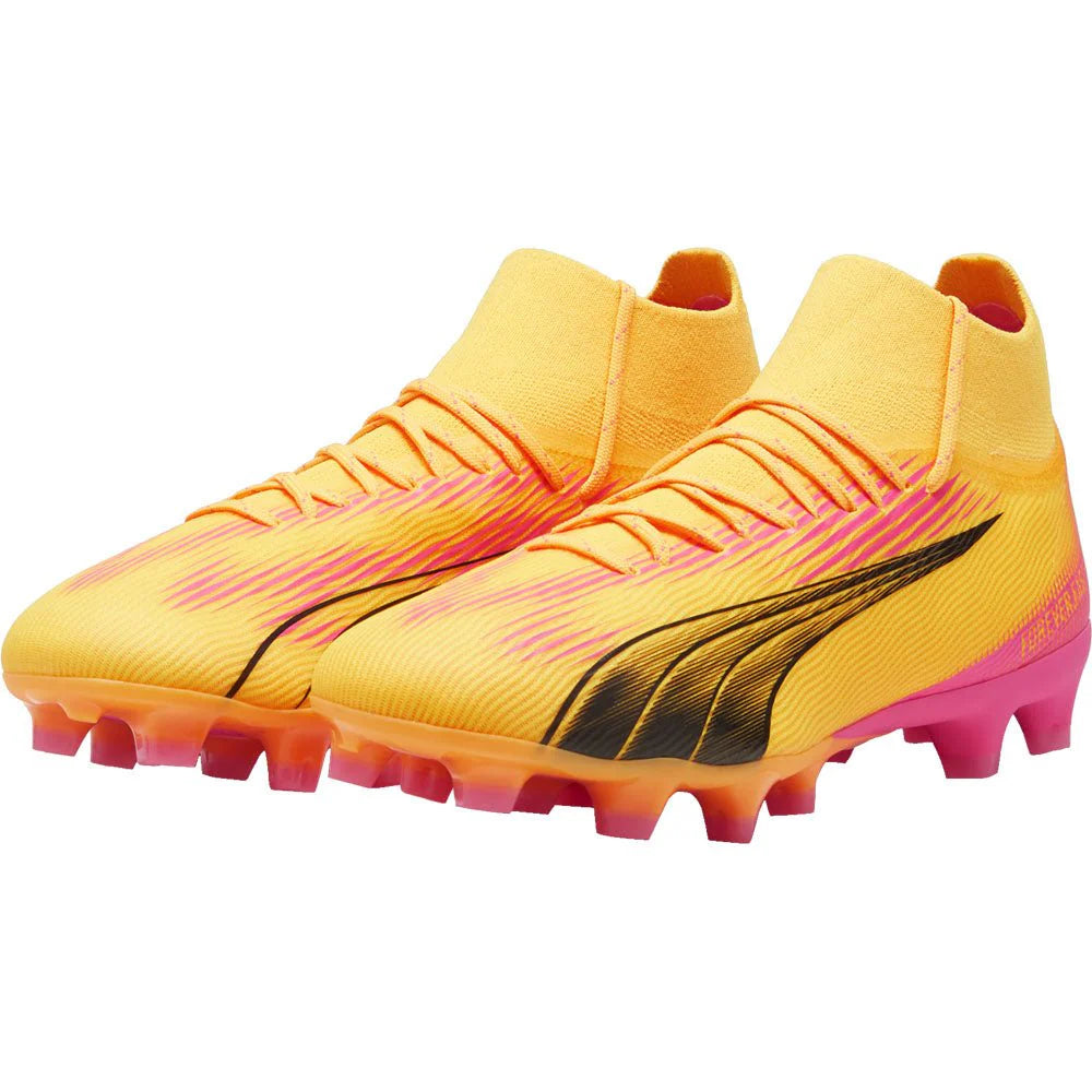 PUMA Ultra Pro FG AG Soccer Cleats Sun Stream Black Sunset Glow