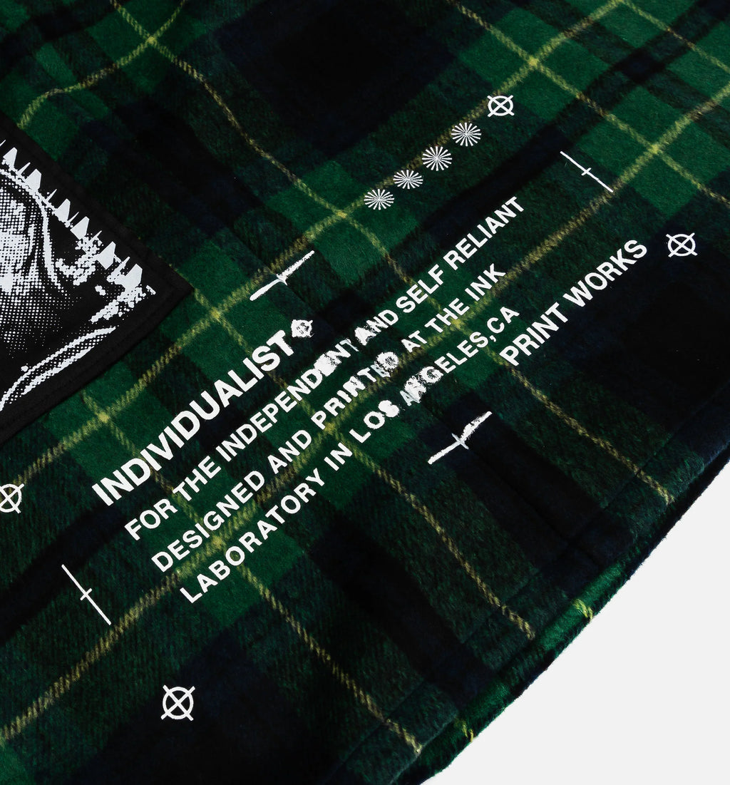 All Eyes Flannel Mens Shirt Green