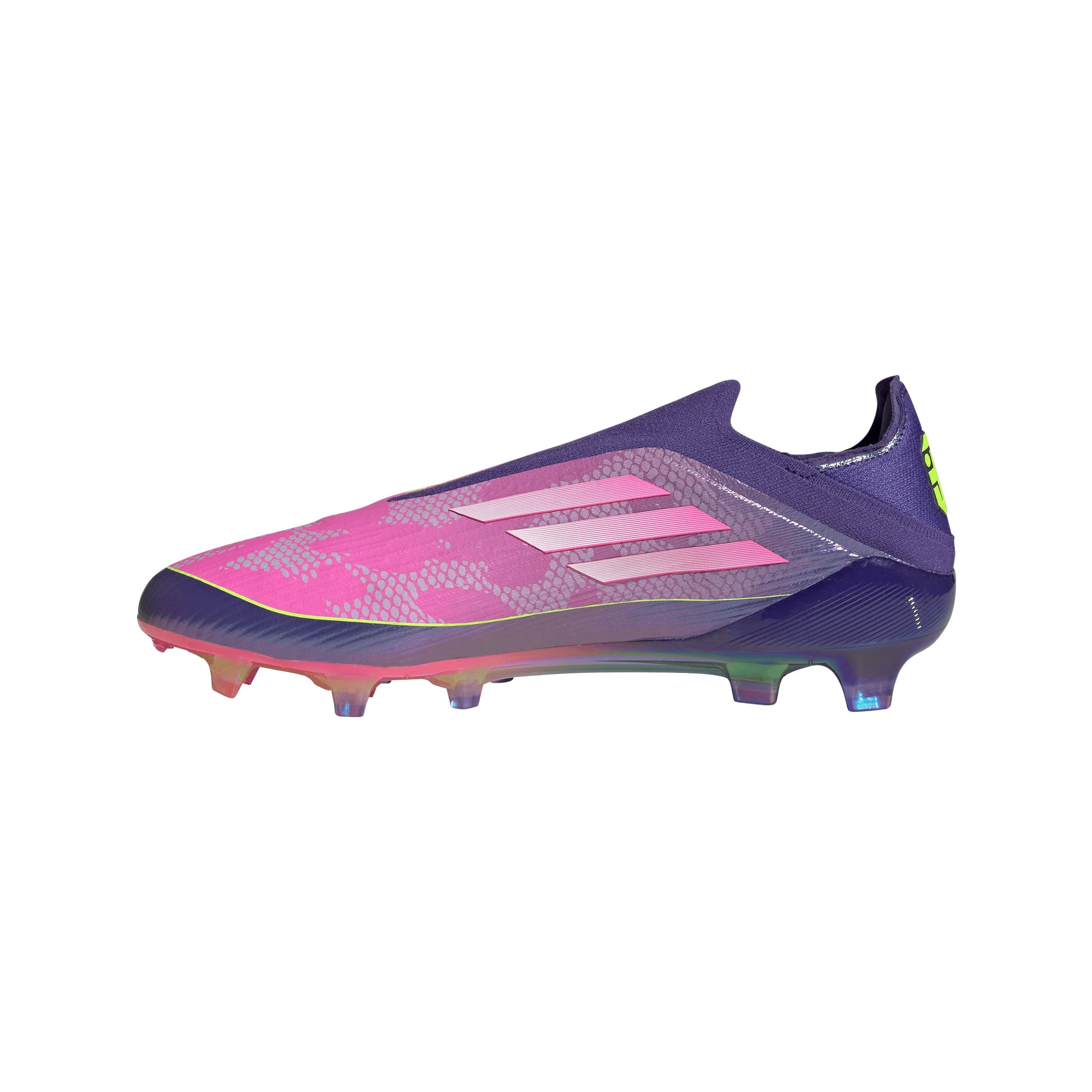 adidas F50 LEAGUE Laceless FG Mens Soccer Cleats Purple White Lemon