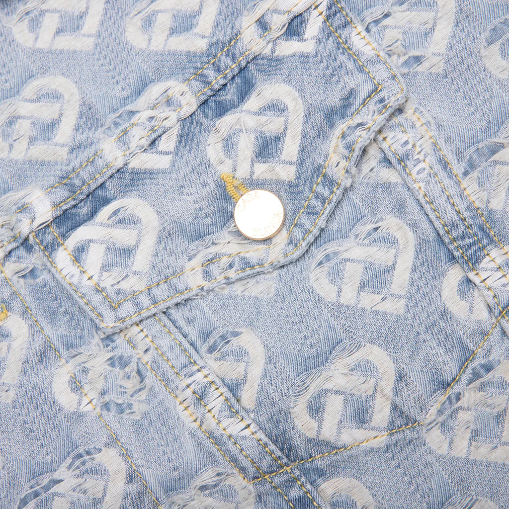 Jacquard Denim Jacket Washed Indigo