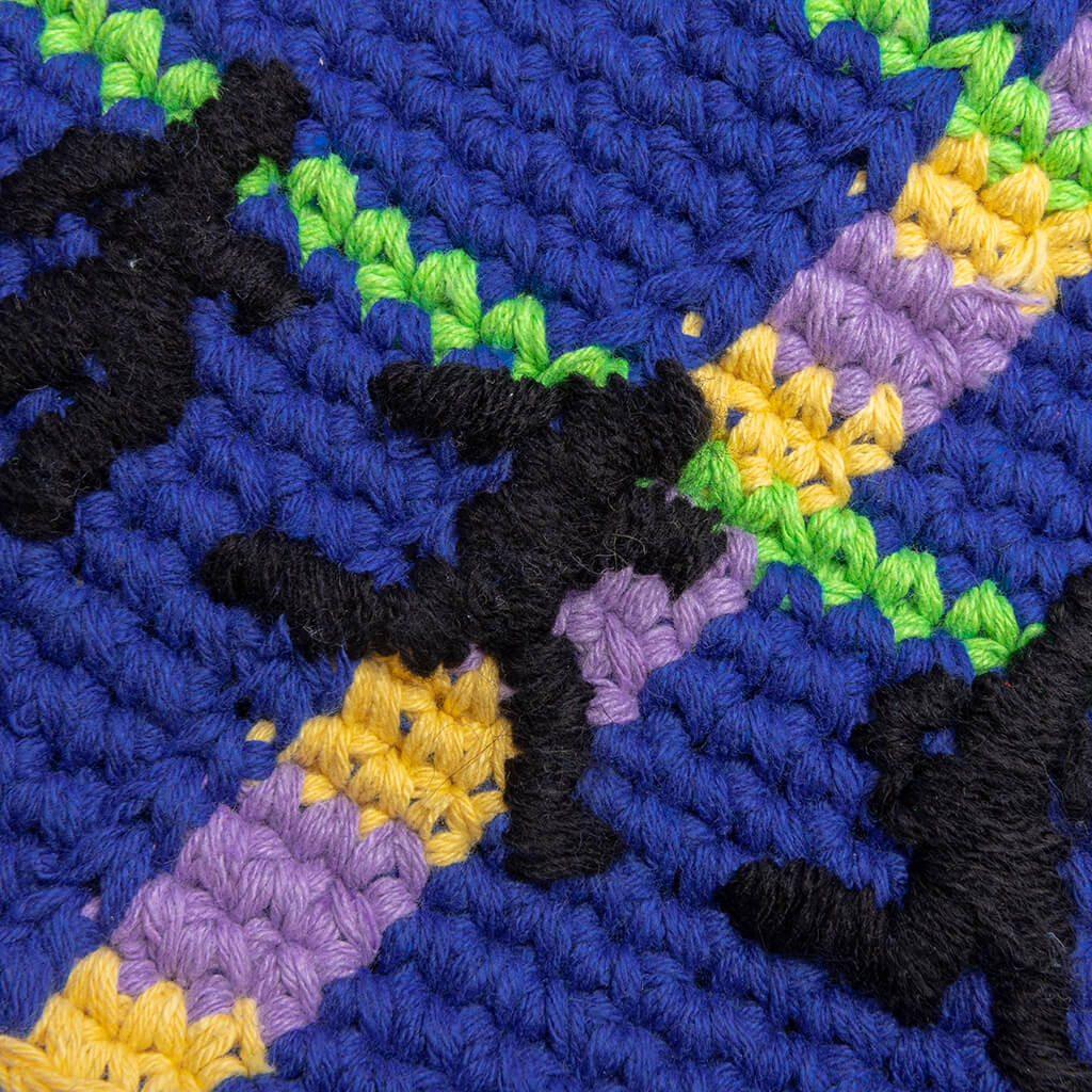 Running Man Crochet Hat Blue