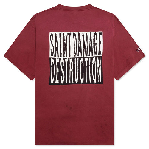 Saint Damage S S Tee Burgundy