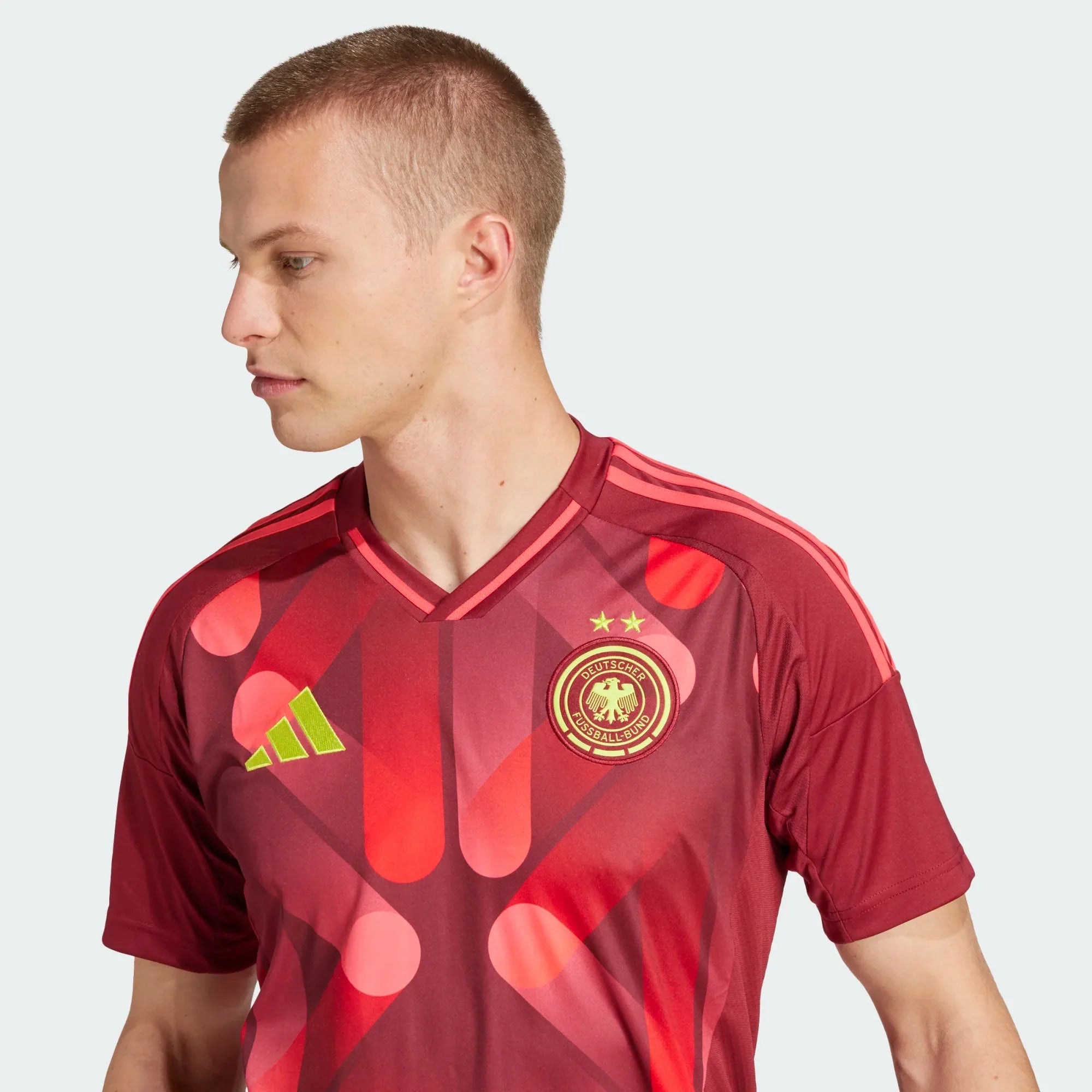 adidas Mens Germany Womens Team Away Jersey 25 Burgundy