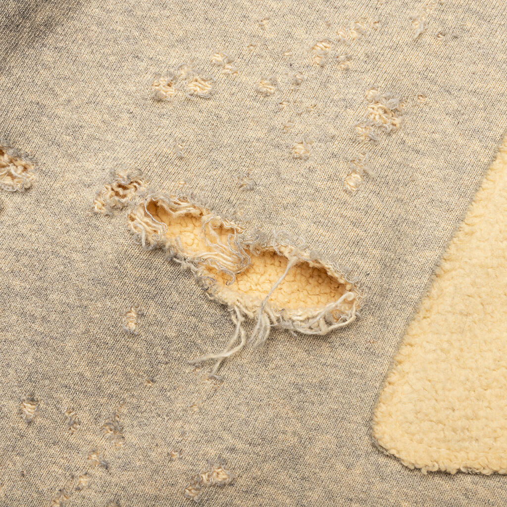 Destroyed Patchwork Moto Sweat Destroyed Heather