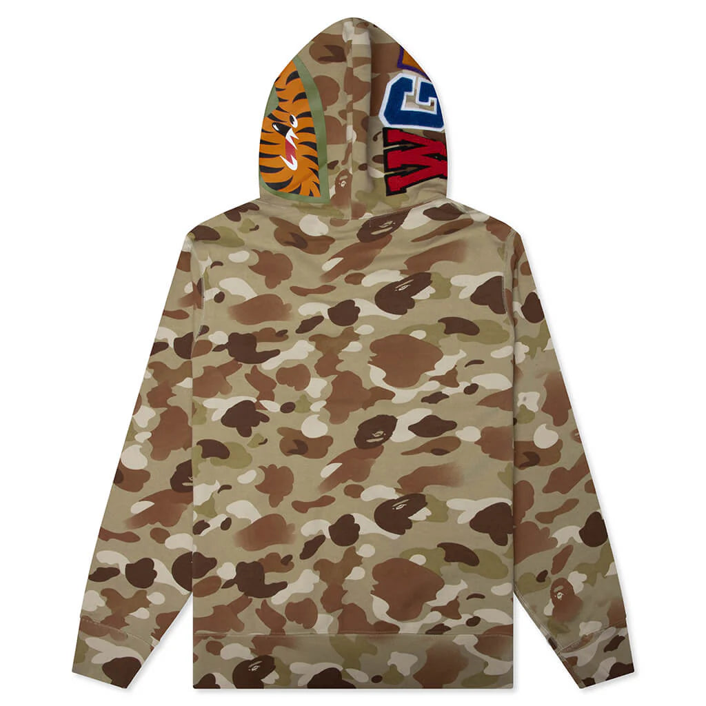 Graduation Camo Shark Full Zip Hoodie Beige