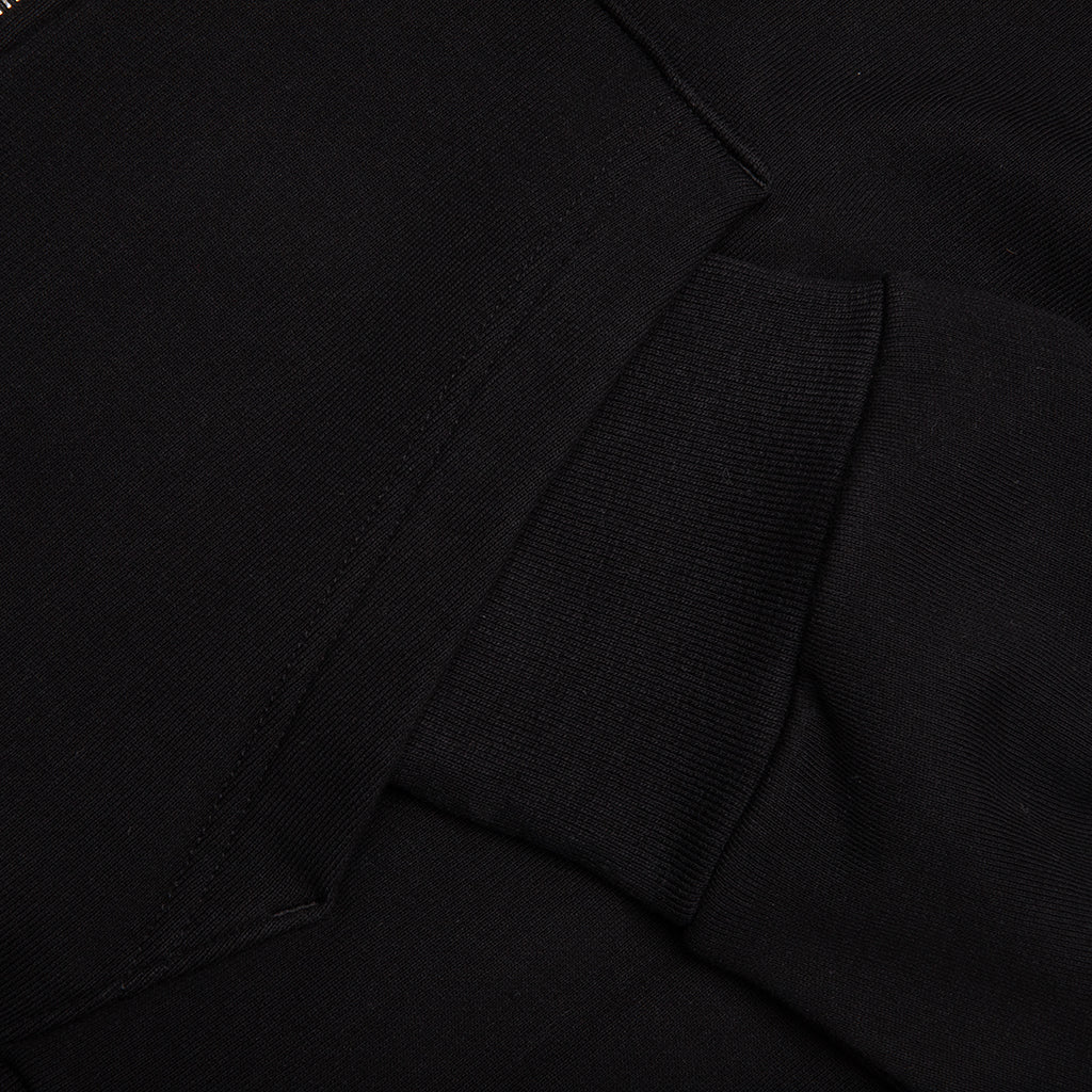 Fleece Zipped Hoodie with Hubert Objects Print Black