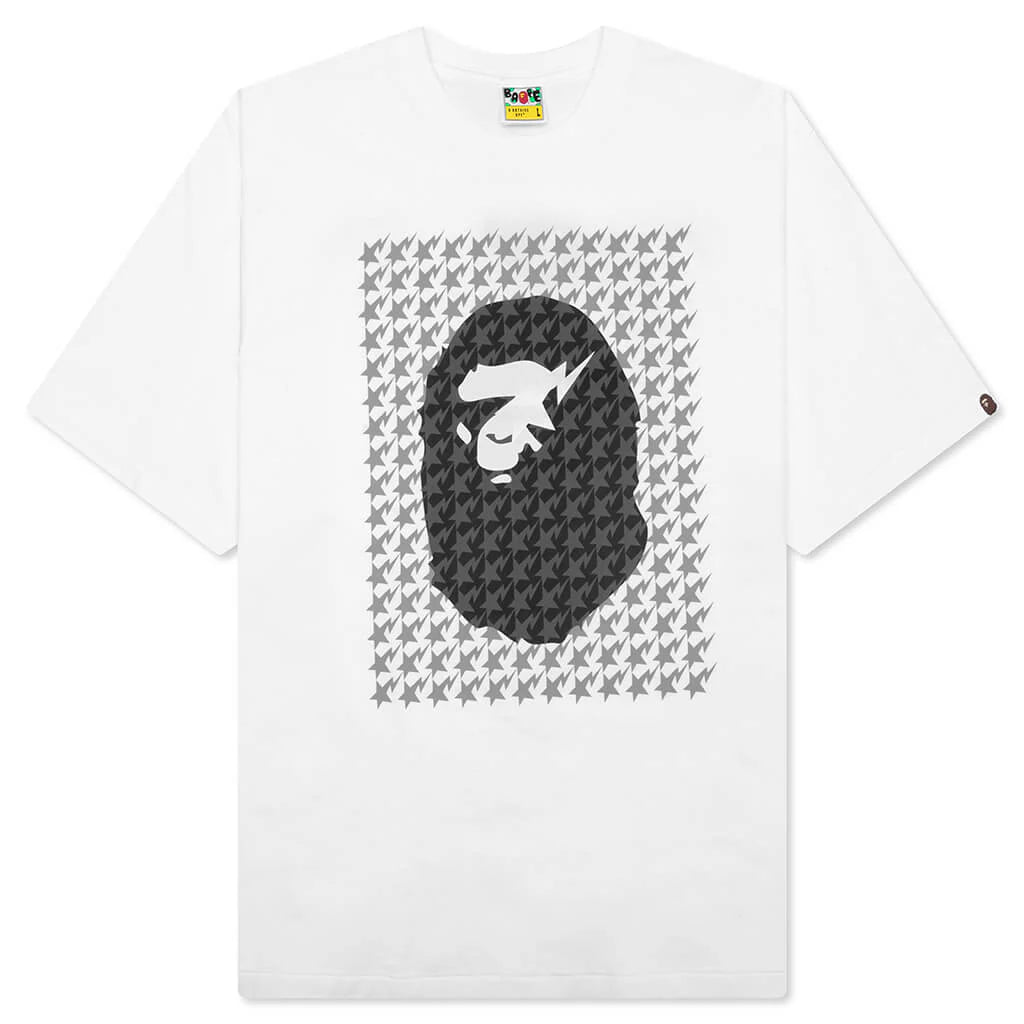 STA Houndstooth Ape Head Tee White Black