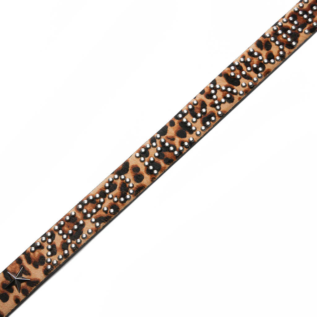 Pleasures x Zero Leopard Studded Belt Leopard