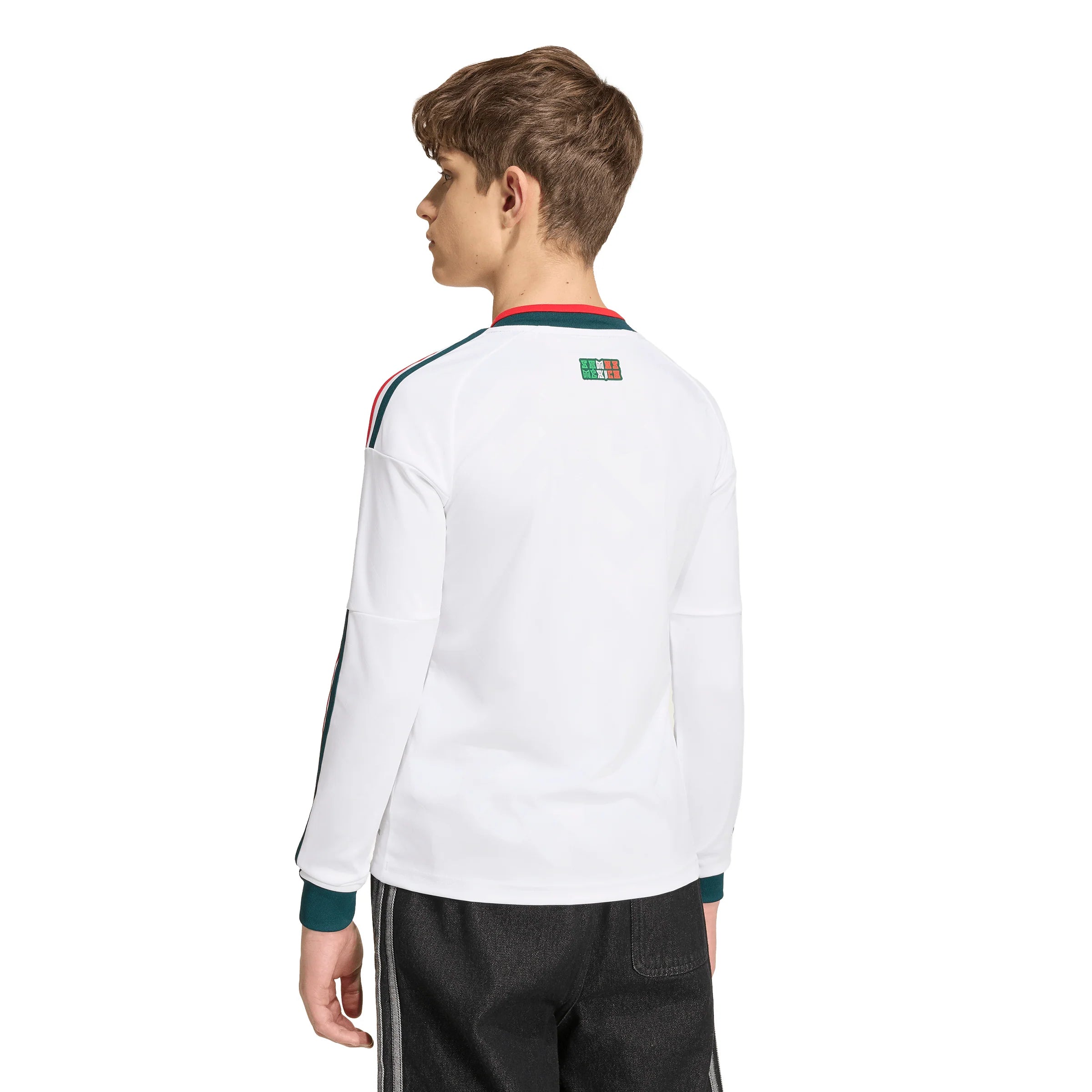 adidas Mexico Away Long Sleeve Youth Soccer Jersey 2026 White