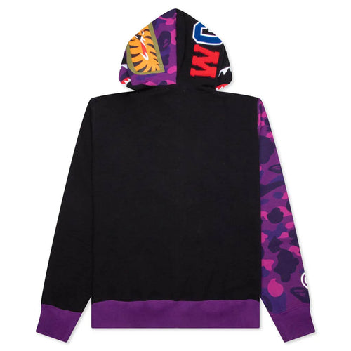 Color Camo Shark Full Zip Hoodie Purple