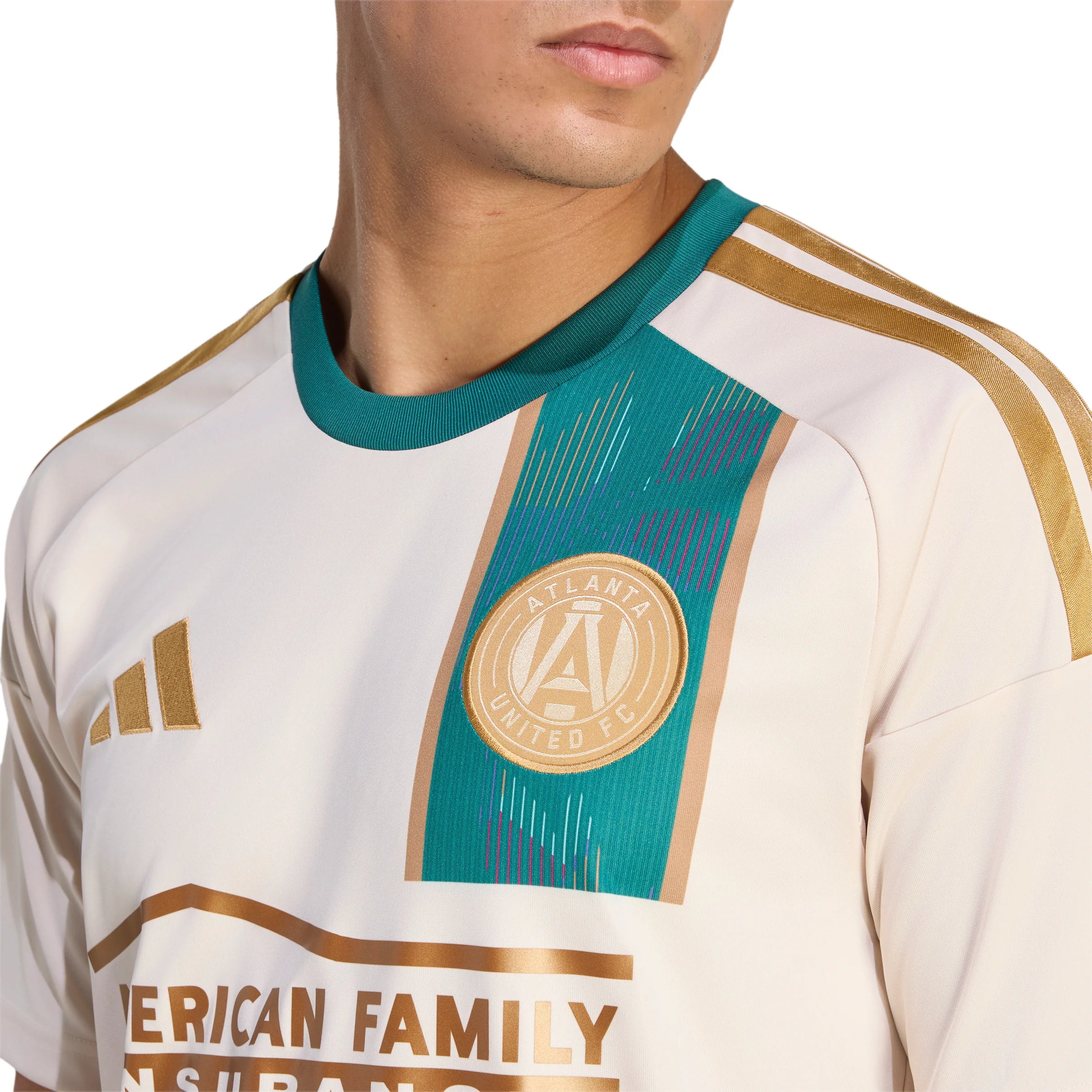 adidas Atlanta United Away Mens Soccer Jersey 26 27 Beige