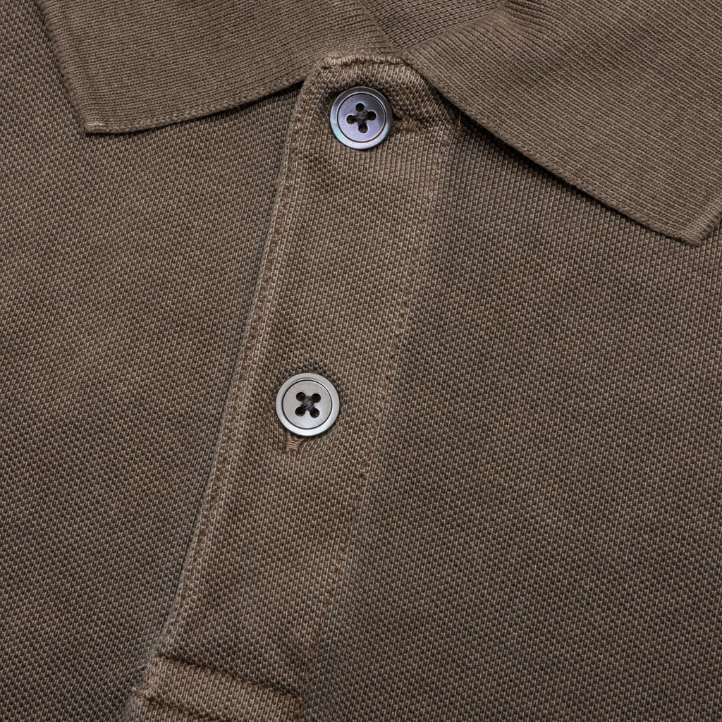 Pigment Dyed Pique Polo Taupe