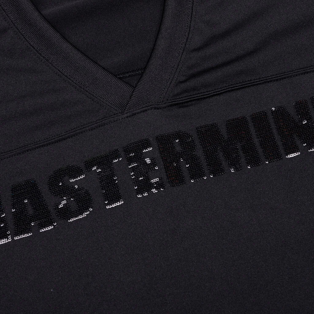 Football V Neck Jersey T Shirt Black