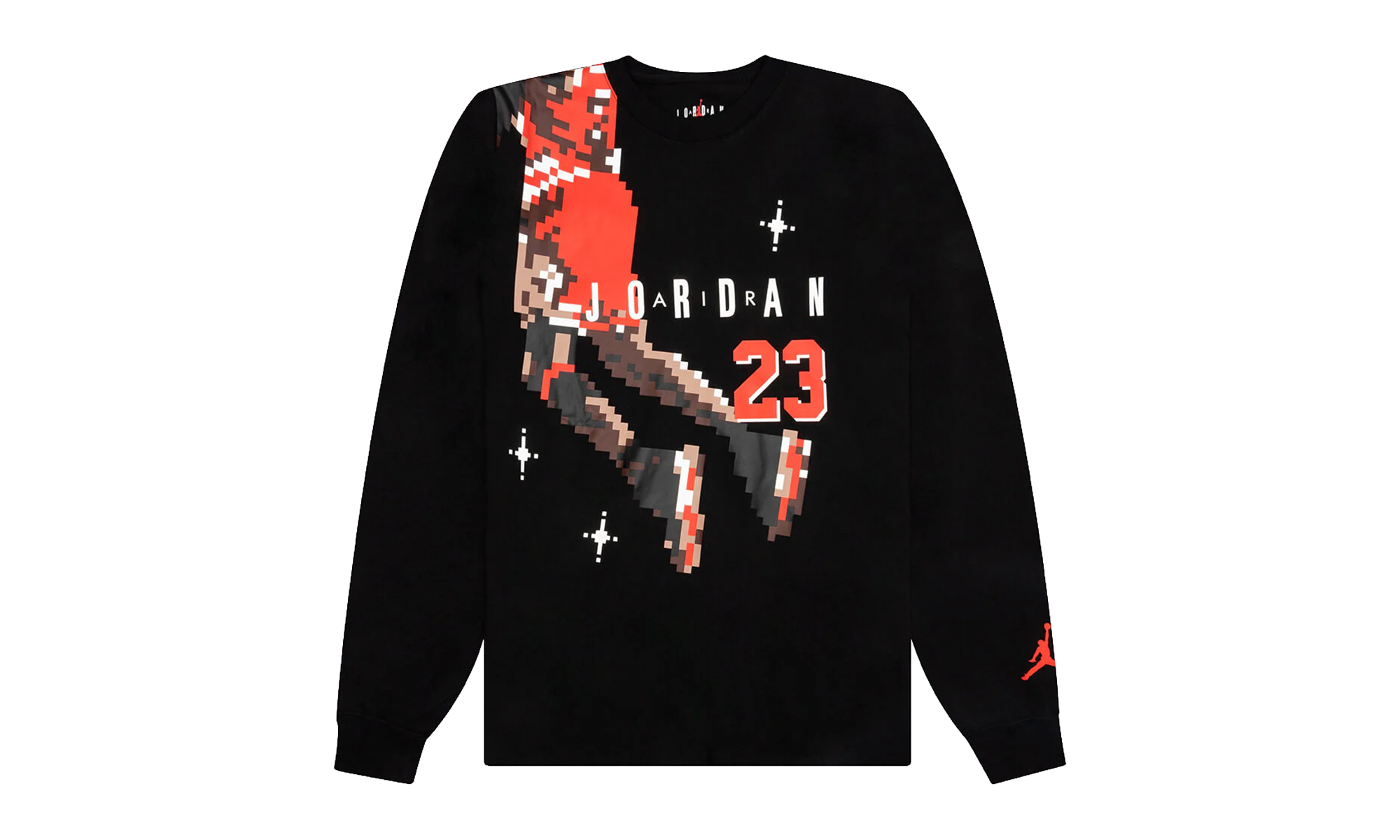 Slam Dunk Contest Holiday Long Sleeve Pixel T-Shirt "Black / Chile Red" DC9793 010