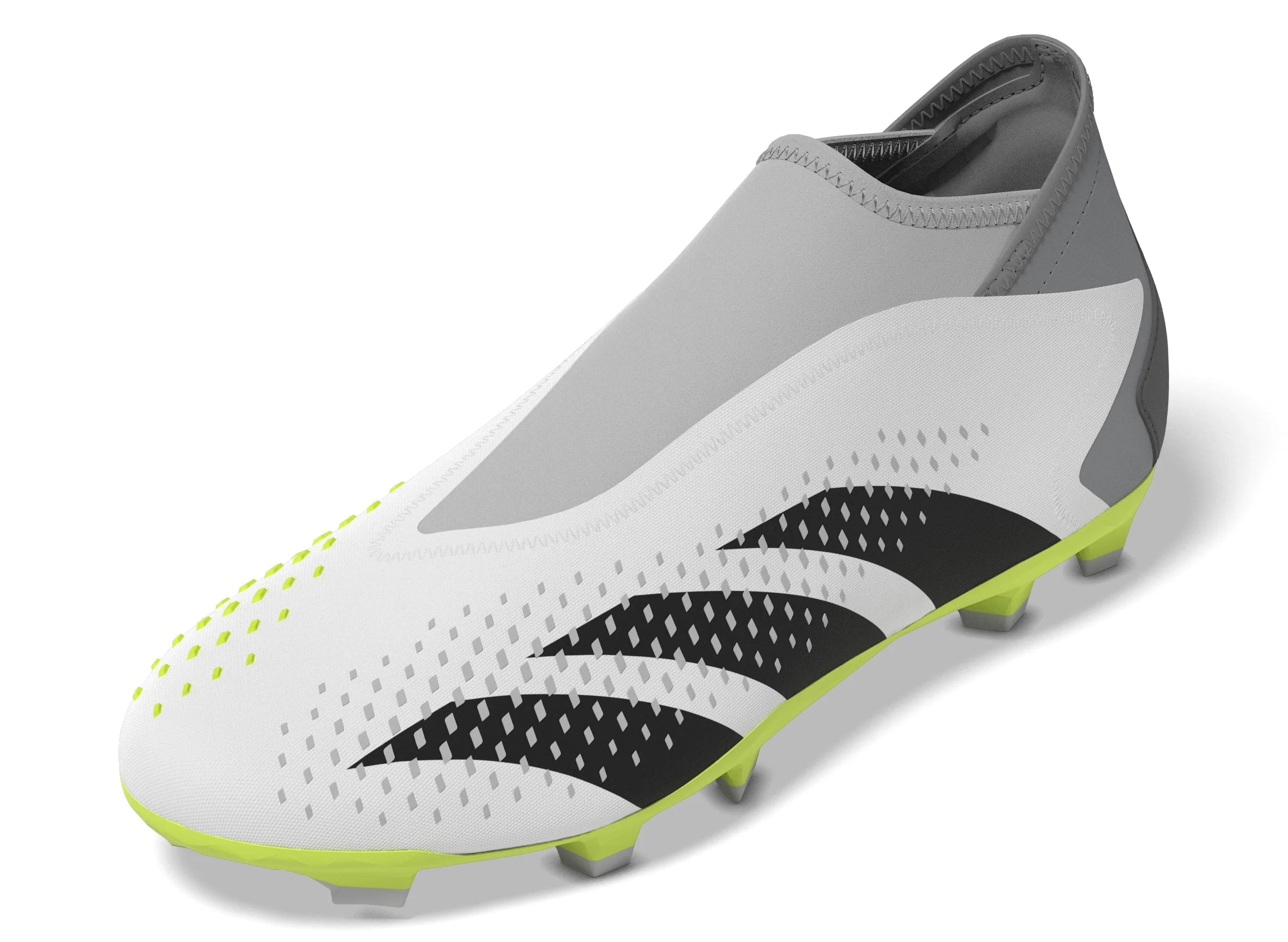 adidas Predator Accuracy3 Laceless FG Firm Ground Soccer Cleats Cloud White Black Lucid Lemon