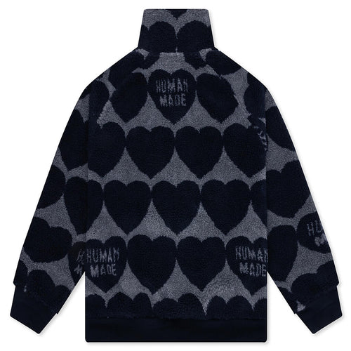Heart Fleece Jacket Navy