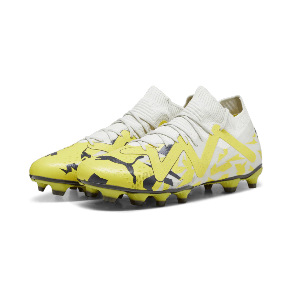 PUMA Future Match FG AG Soccer Cleats Gray Yellow
