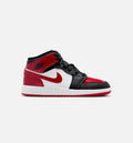 Air Jordan 1 Mid Grade School Lifestyle Shoe Black Varsity Red White