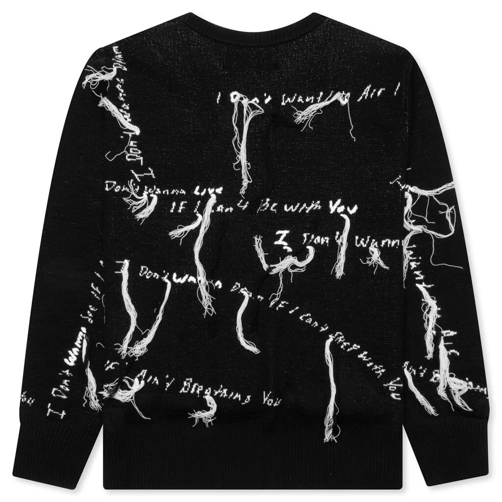 Nahmias x Kodak Black Knit Lyric Crewneck Black