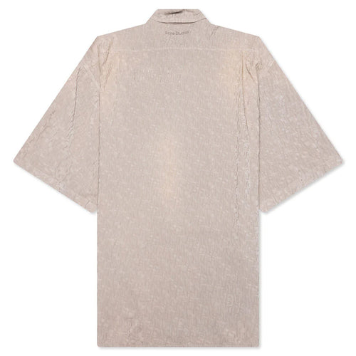 Monogram Button Up Shirt Warm Grey