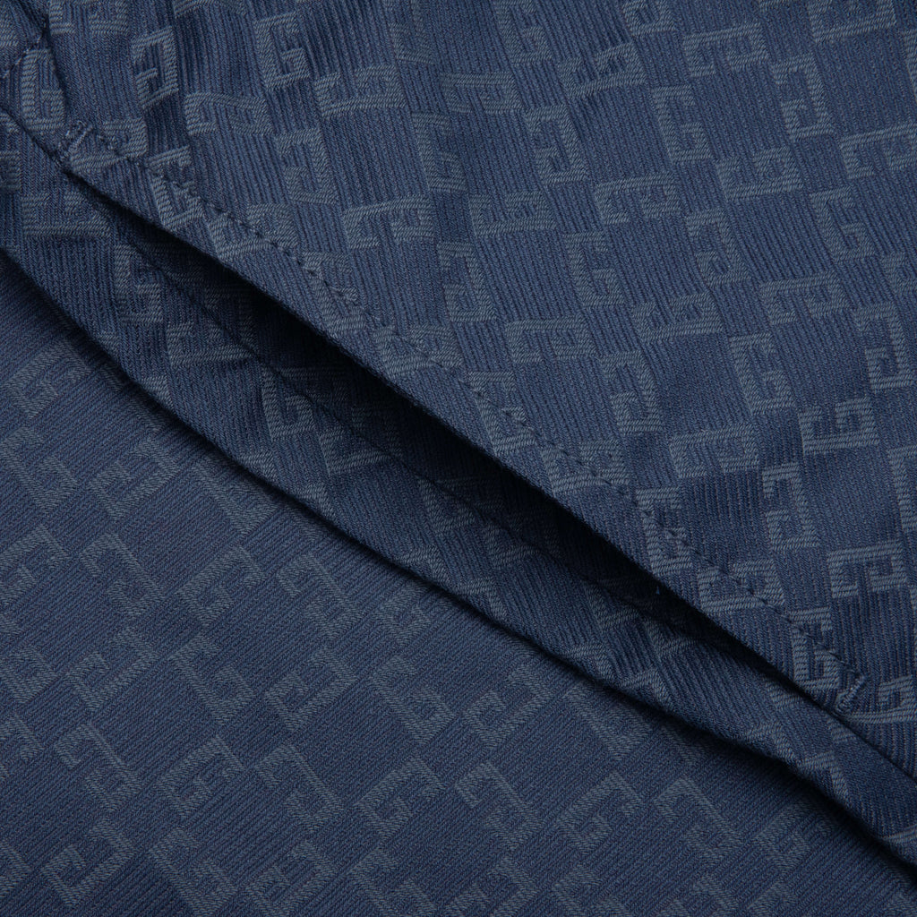 Shiny Monogram 72 Denim Bermuda Shorts Grey Blue