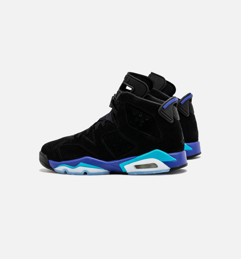 Air Jordan 6 Retro Aqua Grade School Lifestyle Shoe Black Aquatone Bright Concord