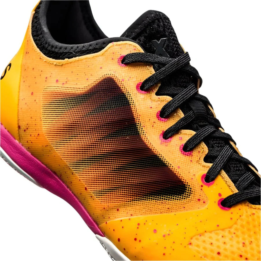 adidas X 151 Court Indoor Soccer Shoes Solar Gold Black Shock Pink