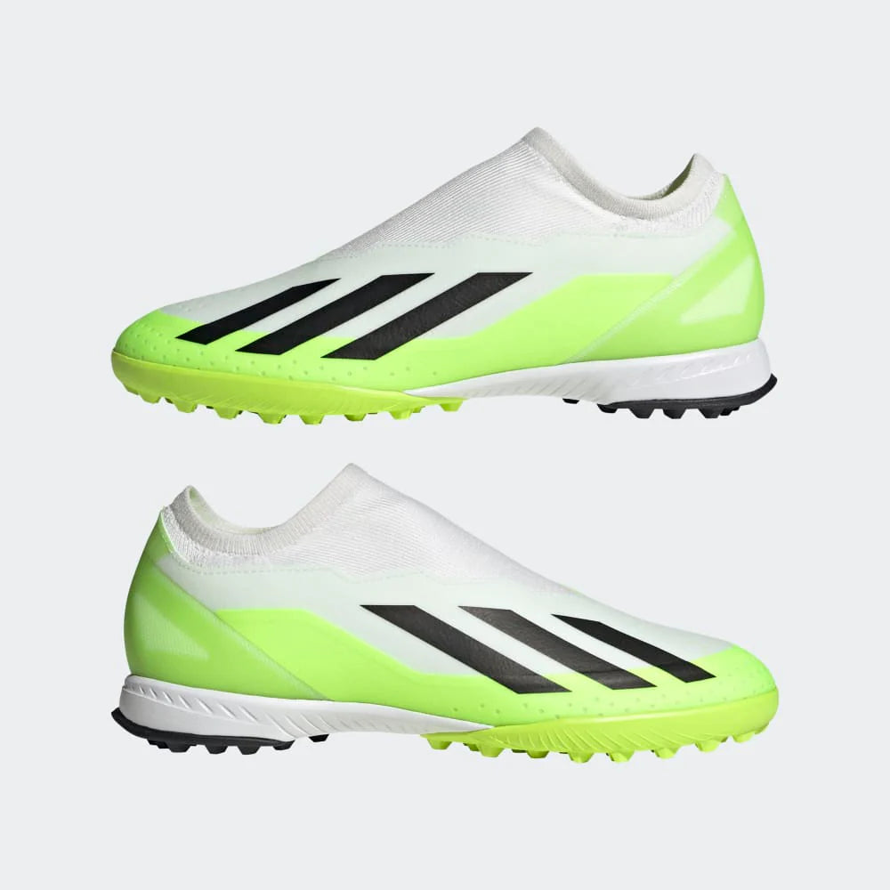 adidas X Crazyfast3 TF Turf Soccer Shoes White Black Lucid Lemon