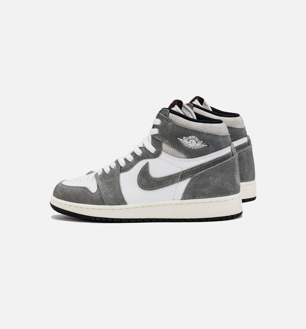 Air Jordan 1 Retro High OG Washed Heritage Grade School Lifestyle Shoe Grey White Free Shipping