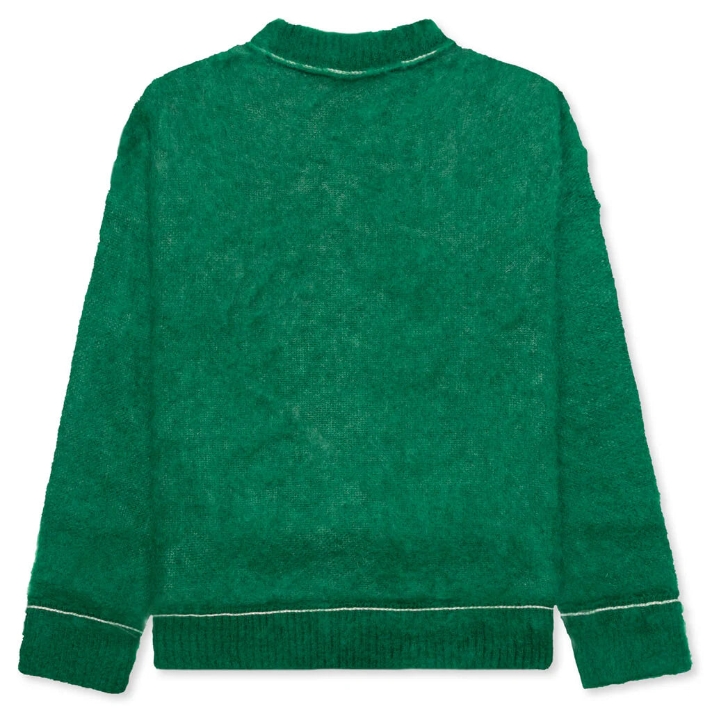 Mohair Knit Pullover Green