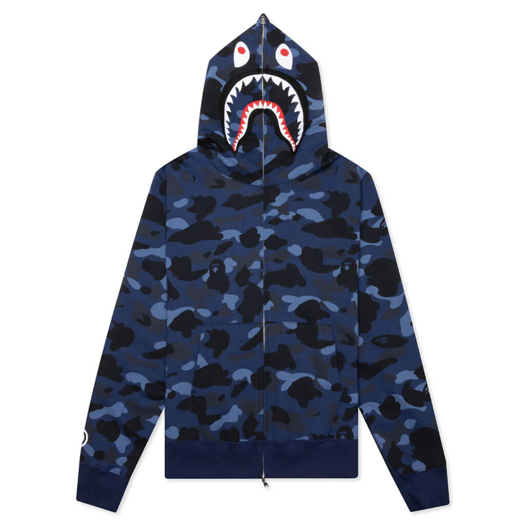 Camo Shark Full Zip Hoodie Navy