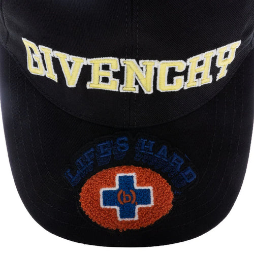 Embroidered Logo Curved Cap Black
